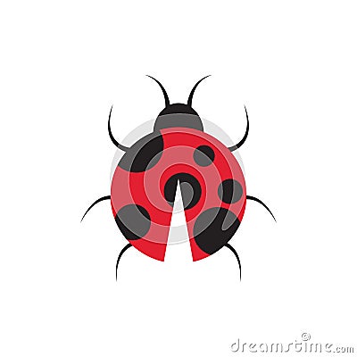 Lady bug graphic design template vector isolated Vector Illustration