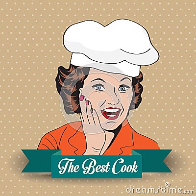 Lady Chef, retro illustration Vector Illustration