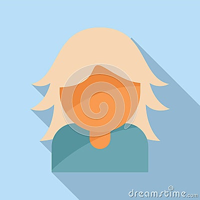 Lady coiffure icon flat vector. Woman face portrait Stock Photo
