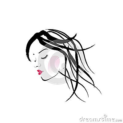 A lady with dreadlocks Vector Illustration