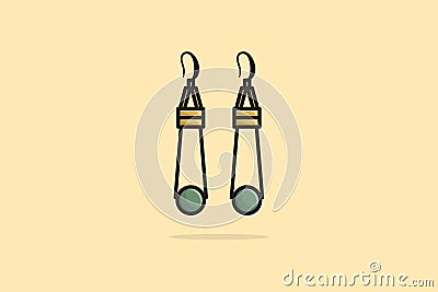 Lady earring with gemstone vector illustration. Beauty fashion objects icon concept. New arrival women jewelry earrings vector Vector Illustration