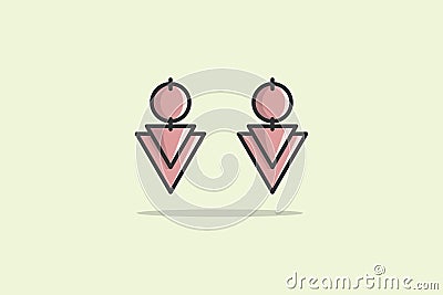 Lady earring with gemstone vector illustration. Beauty fashion objects icon concept. New arrival women jewelry earrings vector Vector Illustration