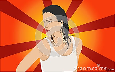 Lady facing Left Vector Illustration