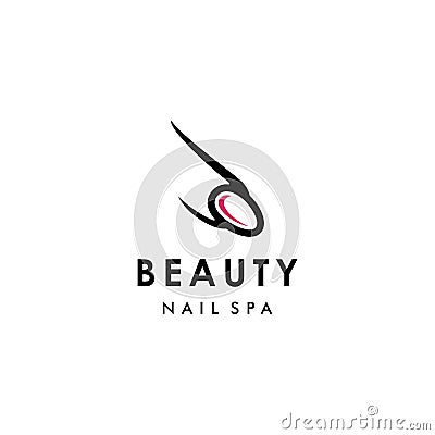 Lady finger nail spa saloon logo , elegant and simple beautiful icon logo, isolated on white background Vector Illustration