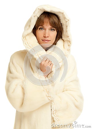 Lady in fur coat Stock Photo