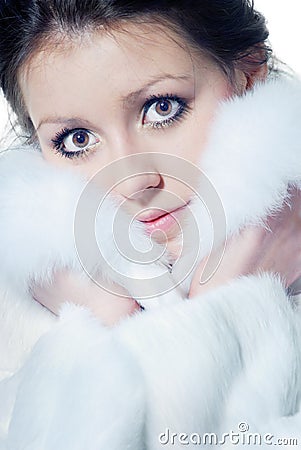 Lady in the fur coat Stock Photo