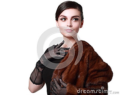 Lady in a fur coat Stock Photo