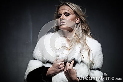 Lady in fur coat Stock Photo