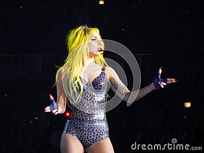 Lady Gaga Live Feb_28_2011 Editorial Stock Photo