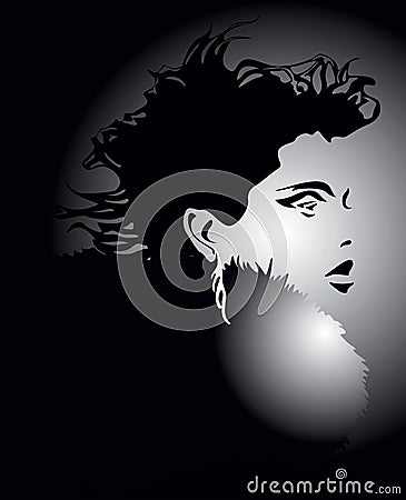 Lady with hair style Vector Illustration