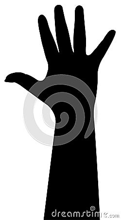 Lady hand silhouette vector Vector Illustration