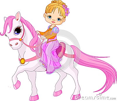 Lady on horse Vector Illustration