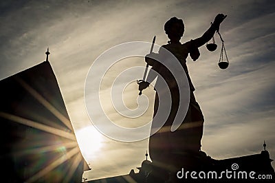 Lady Justice in Frankfurt, Germany Stock Photo