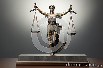 Lady Justice statue Law and legal concept. Generative AI Stock Photo