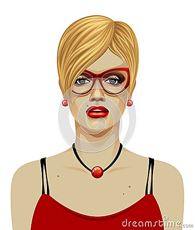 Lady in red Vector Illustration