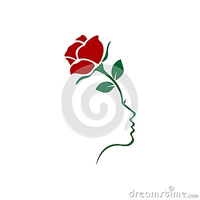 lady rose woman beauty icon logo Vector Illustration