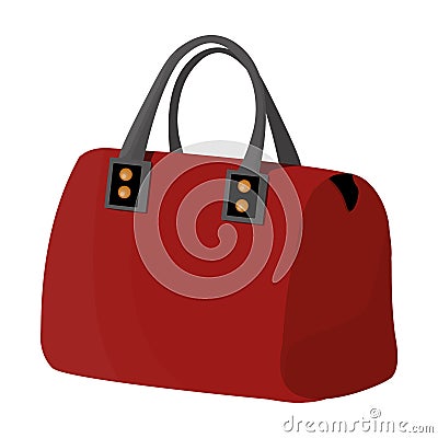 lady`s bag with handles. Ladies accessory items. Woman clothes single icon in cartoon style vector symbol Vector Illustration