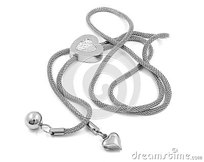 Lady's necklace, surgical stainless steel Stock Photo