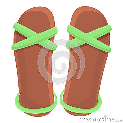 Lady sandals icon, cartoon style Vector Illustration