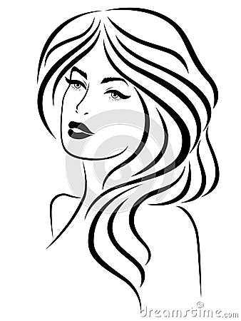 Lady with sensual face Vector Illustration