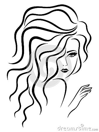 Lady with sensual face Vector Illustration