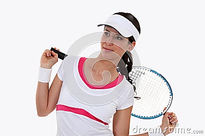 Lady tennis player Stock Photo