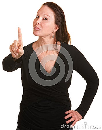 Lady Wagging Her Finger Stock Photo