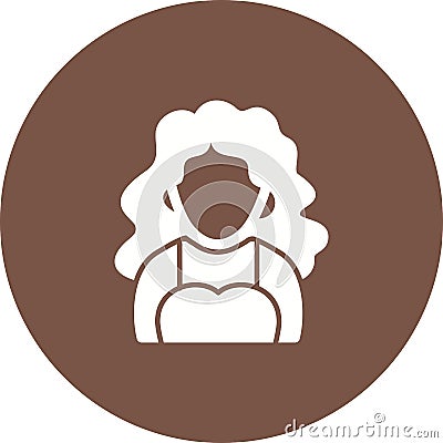 Lady with Wavy Hair Vector Illustration