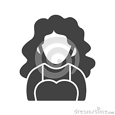 Lady with Wavy Hair Vector Illustration