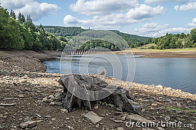 Ladybower Reservoir in the Upper Derwent Valley. Stock Photo