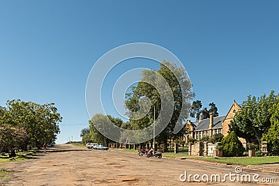 Historic sandstone buildings of the high school in Ladybrand Editorial Stock Photo