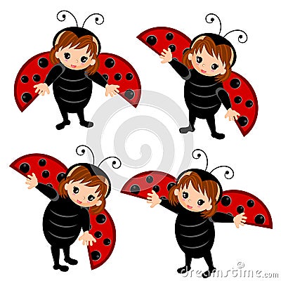 Ladybug costume cartoon Vector Illustration