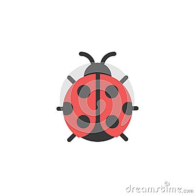 Ladybug. Flat color icon. Animal vector illustration Vector Illustration