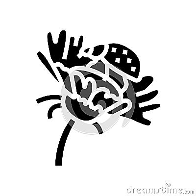 ladybug flower spring glyph icon vector illustration Cartoon Illustration
