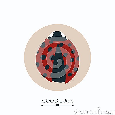 Ladybug lucky charm Vector Illustration