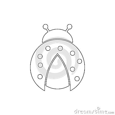 Ladybug outline icon. Elements of Easter illustration icon. Signs and symbols can be used for web, logo, mobile app, UI, UX Vector Illustration