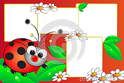 Ladybug scrapbook Vector Illustration