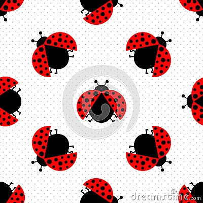 Ladybug seamless Vector Illustration