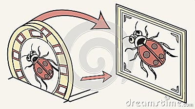 Ladybug transformation, insect metamorphosis and life cycle vector design Generative AI Vector Illustration