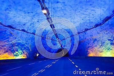 Laerdal tunnel in Norway Stock Photo