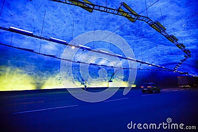 Laerdal tunnel in Norway Stock Photo