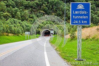 Laerdal Tunnel in Norway - the longest road tunnel in the world Stock Photo