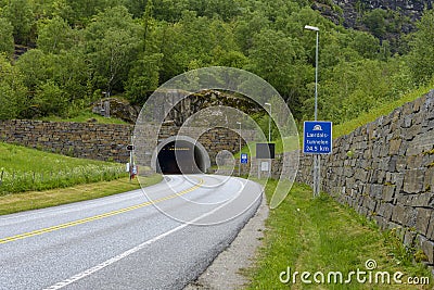 Laerdal Tunnel in Norway - the longest road tunnel in the world Stock Photo