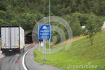 Laerdal Tunnel Norway Stock Photo