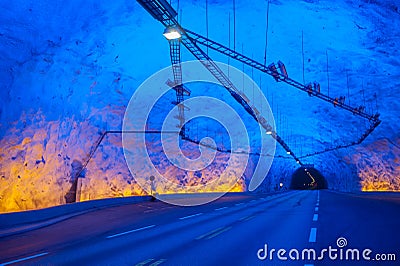 Laerdal tunnel, Norway, the longest in the world Stock Photo