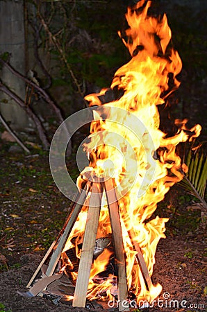 Lag Ba'Omer Jewish Holiday Bonfire Stock Photo