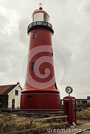 Lage vuurtoren van IJmuiden Lighthouse Stock Photo