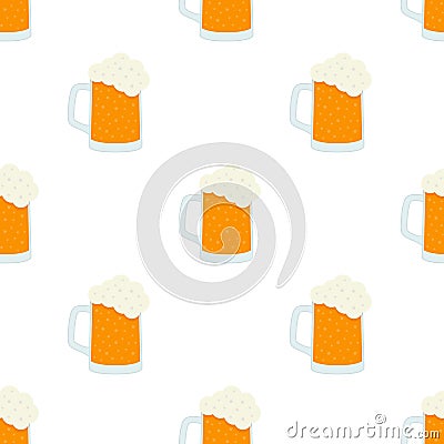 Lager Beer Glass Icon Seamless Pattern Vector Illustration