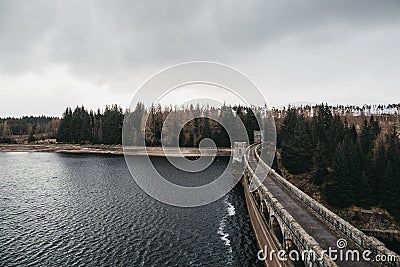 Laggan Dam and Roy bridge on River Spean in Scotland. Stock Photo