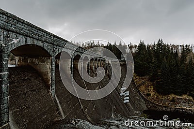 Laggan Dam and Roy bridge on River Spean in Scotland. Stock Photo